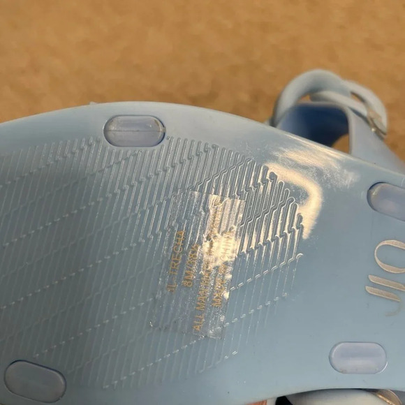 JLO Jennifer Lopez jelly blue chain  slip on flat sandals size 8 - Picture 6 of 6